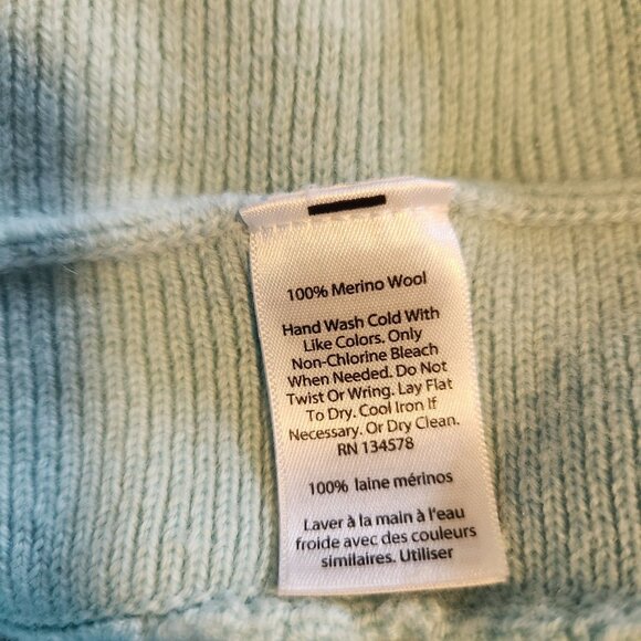 Vineyard Vines Full Zip Knit Sweater Merino Wool Light Blue Preppy Womens‎ Large - Picture 8 of 10